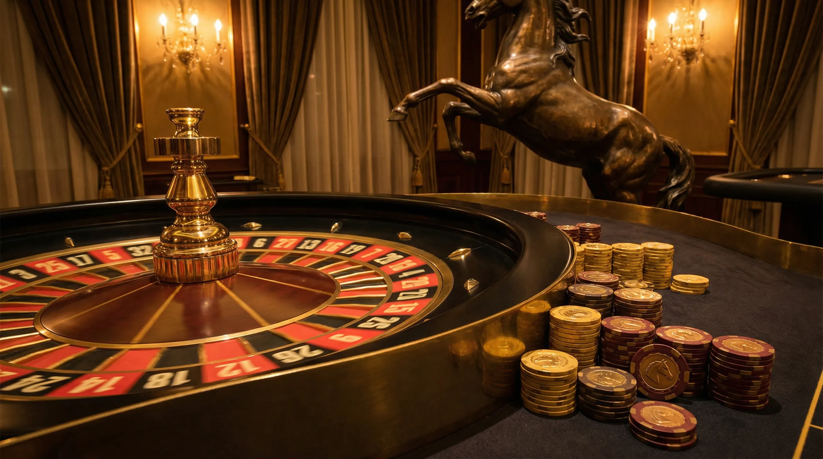 Roleta europeia dourada no cassino donaldbet